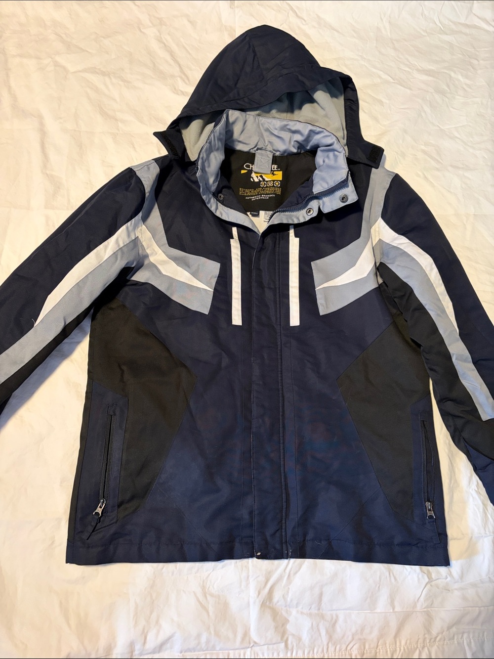 Cherokee Navy and Light Gray Men's Ski Jacket with Hood
